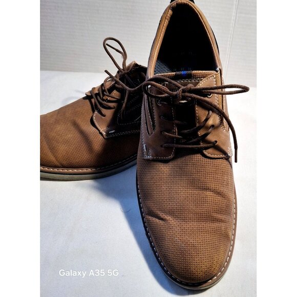 Nunn & Bush Cadet Plain Toe Oxford Brown Lace-Up Shoes With Textured Design & Co - Picture 2 of 10